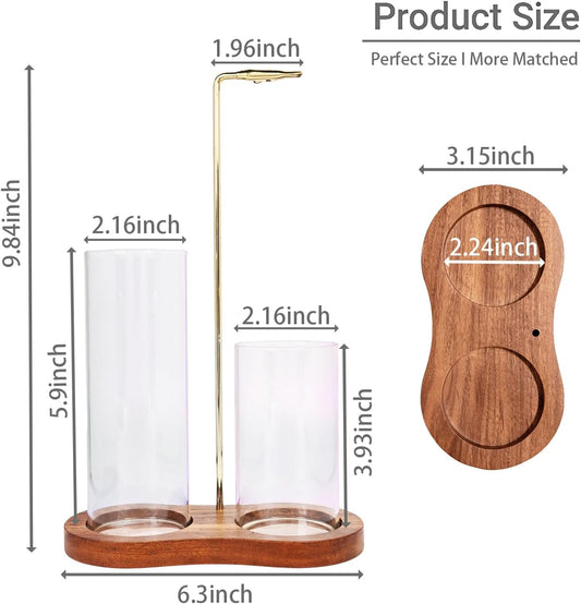 2 in 1 Incense Holder, Glass Incense Holder for Sticks, Anti-Ash Incense Burner with Removable Ash Catcher and Incense Storage for Yoga Meditation Spa Home Decor (Size A)