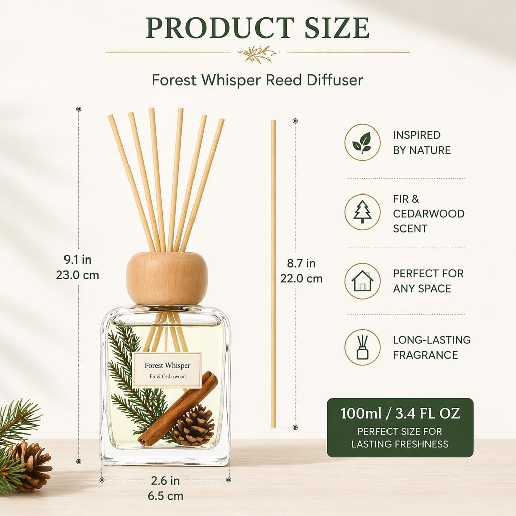 Luxury Hotel Scent Reed Diffuser 100ml (3.38oz) | No.1898 Hotel Collection Diffuser Oil Inspired by Ritz Carlton | Home, Bathroom & Office Decor | Long-Lasting Room Freshener Gift Set