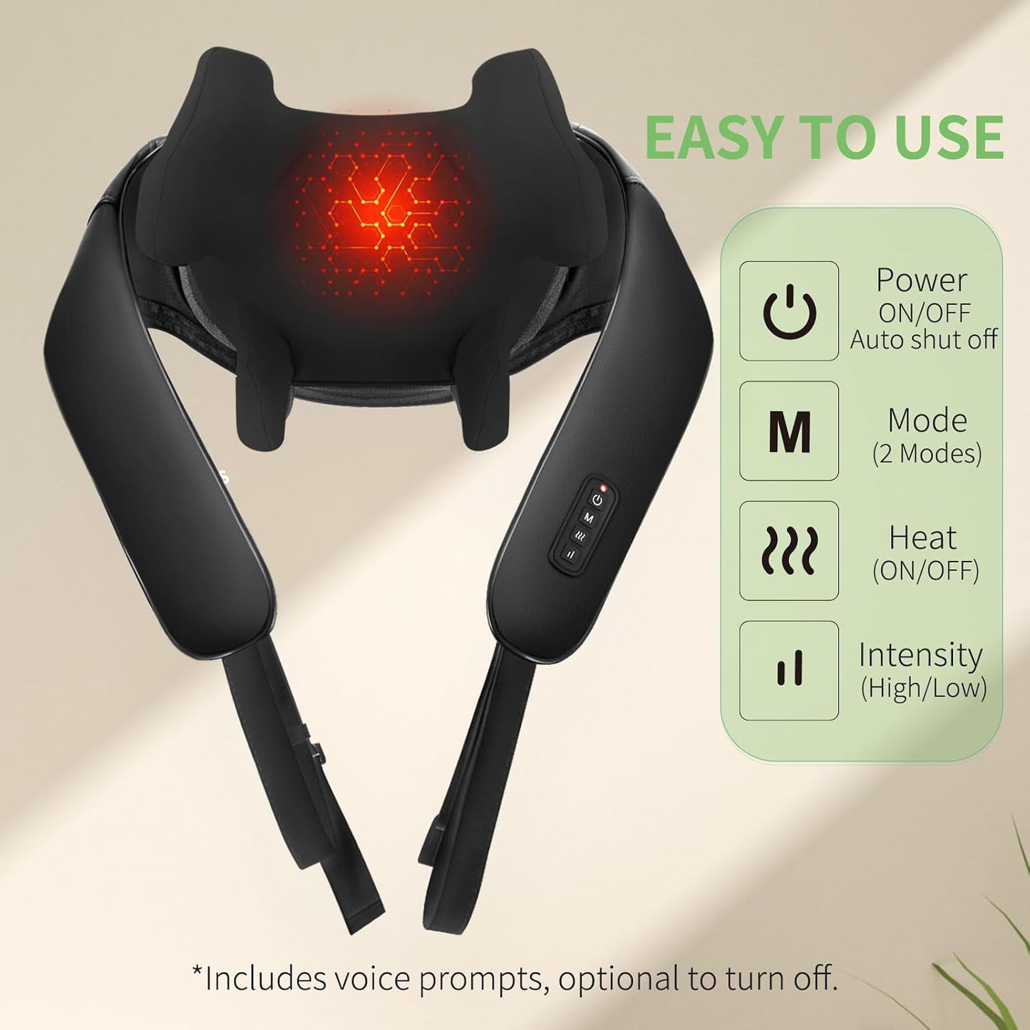 MASGRE Shiatsu Neck and Shoulder Massager with Heat for Pain Relief
