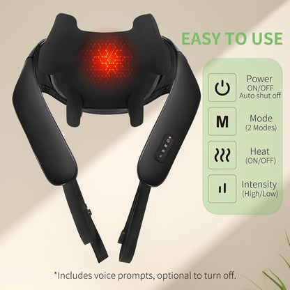 MASGRE Shiatsu Neck and Shoulder Massager with Heat for Pain Relief