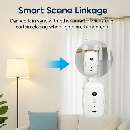 Smart WiFi Curtain Opener Robot - Tuya App Control, Automatic Electric Motor, Voice Control Compatible with Alexa & Google Home, Easy Retrofit Curtains for Home & Office
