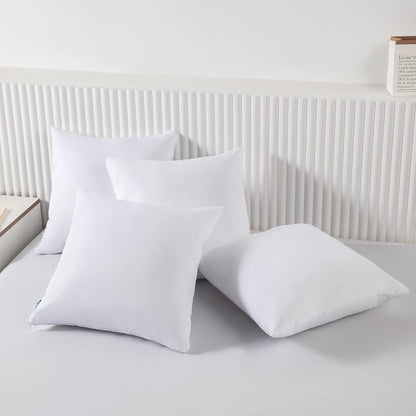 Kingnex 4 Pack Waterproof Down Feather Proof Pillow Protectors with Zipper 20x20 Zippered Pillow Covers for Square Throw Pillow