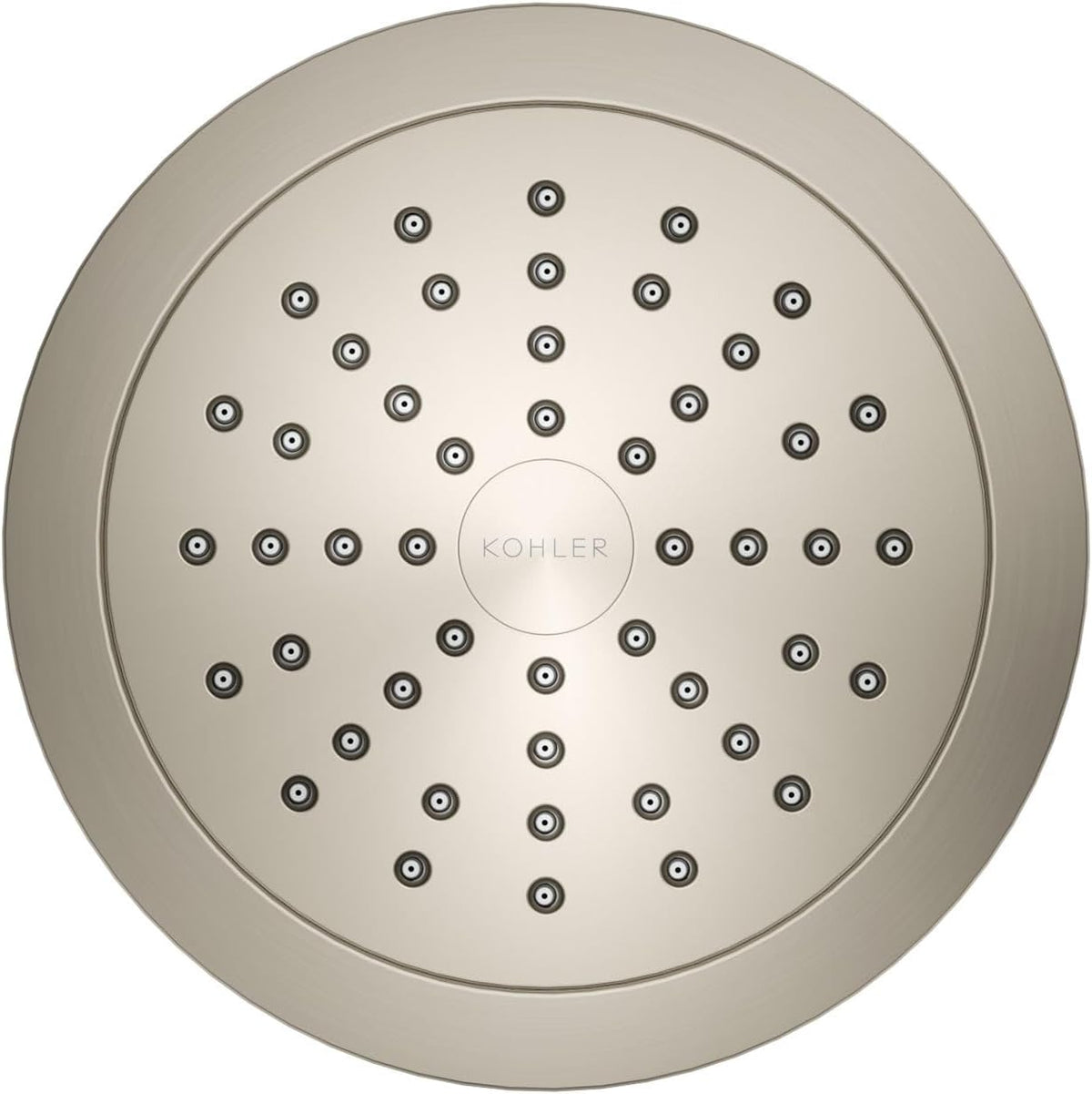 KOHLER 33631-Y-BN Cinq Round Single-Function Filtered Showerhead, Five-Layer Filtration, 2.5 GPM, Full Coverage Spray, Premium Durable Material, Vibrant Brushed Nickel