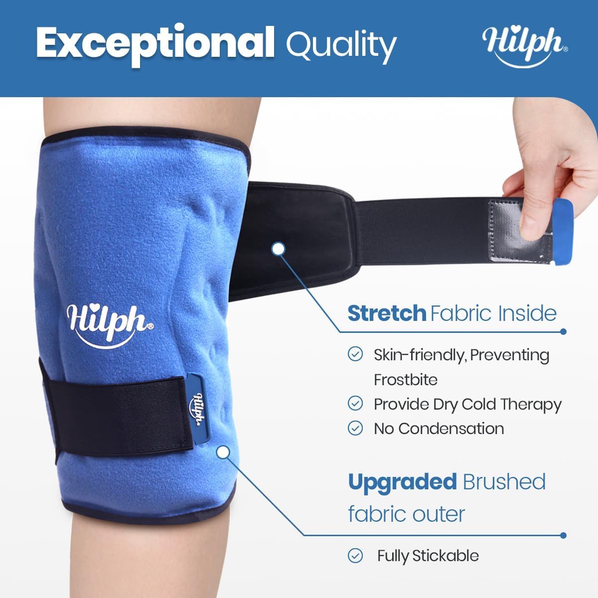 360° Full Coverage Knee Ice Pack Wrap for Post-Surgery Recovery - Bendable & Adjustable Hot Cold Therapy for Pain Relief, Swelling, Arthritis - Easy to Wear, Reusable Gel Pack for Men & Women, Black
