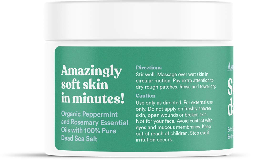 ASUTRA Dead Sea Salt Essential Oil Body Scrub Exfoliator (16 Ounce)