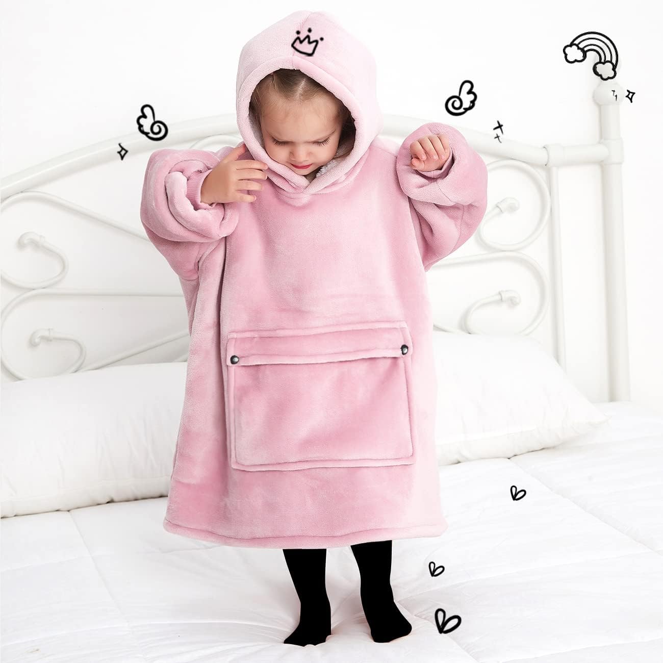 KFUBUO Wearable Blanket Hoodie for Adults Sherpa All Patterns Cat Oversized Sweatshirt Blanket with Pockets for Women