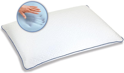 Sleep Innovations Forever Cool Gel Memory Foam Pillow, Standard (Pack of 2), White 2 Count