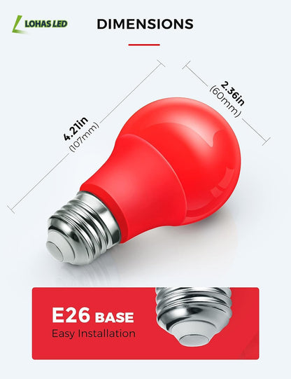 L LOHAS LED Sleep aid Amber Light Bulbs, Blue Light Blocking, A19 9W(60 Watt Equivalent) Dim Light Bulbs, 1800K Warm Light Bulb, E26 Base, 2 Pack