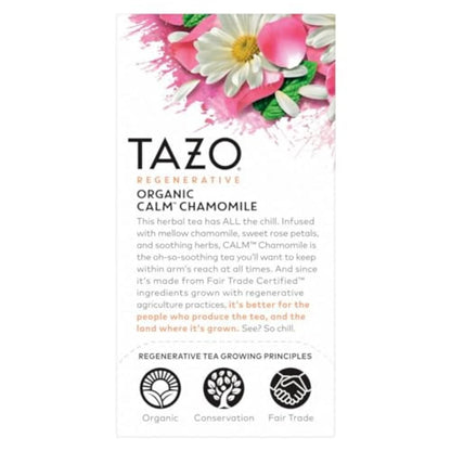 TAZO Calm Chamomile Herbal Tea 6-Pack with Hibiscus Flowers, Spearmint, Rose Petals, Lemongrass and Peppermint - 96 Caffeine Free Tea Bags for Relaxing Bedtime Soothing