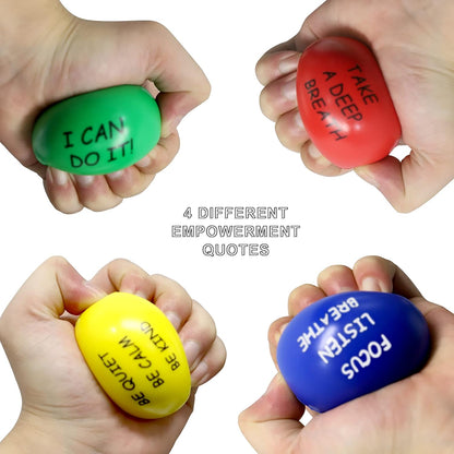 ALMAH Motivational Stress Balls for Kids and Adults (6 Pack)