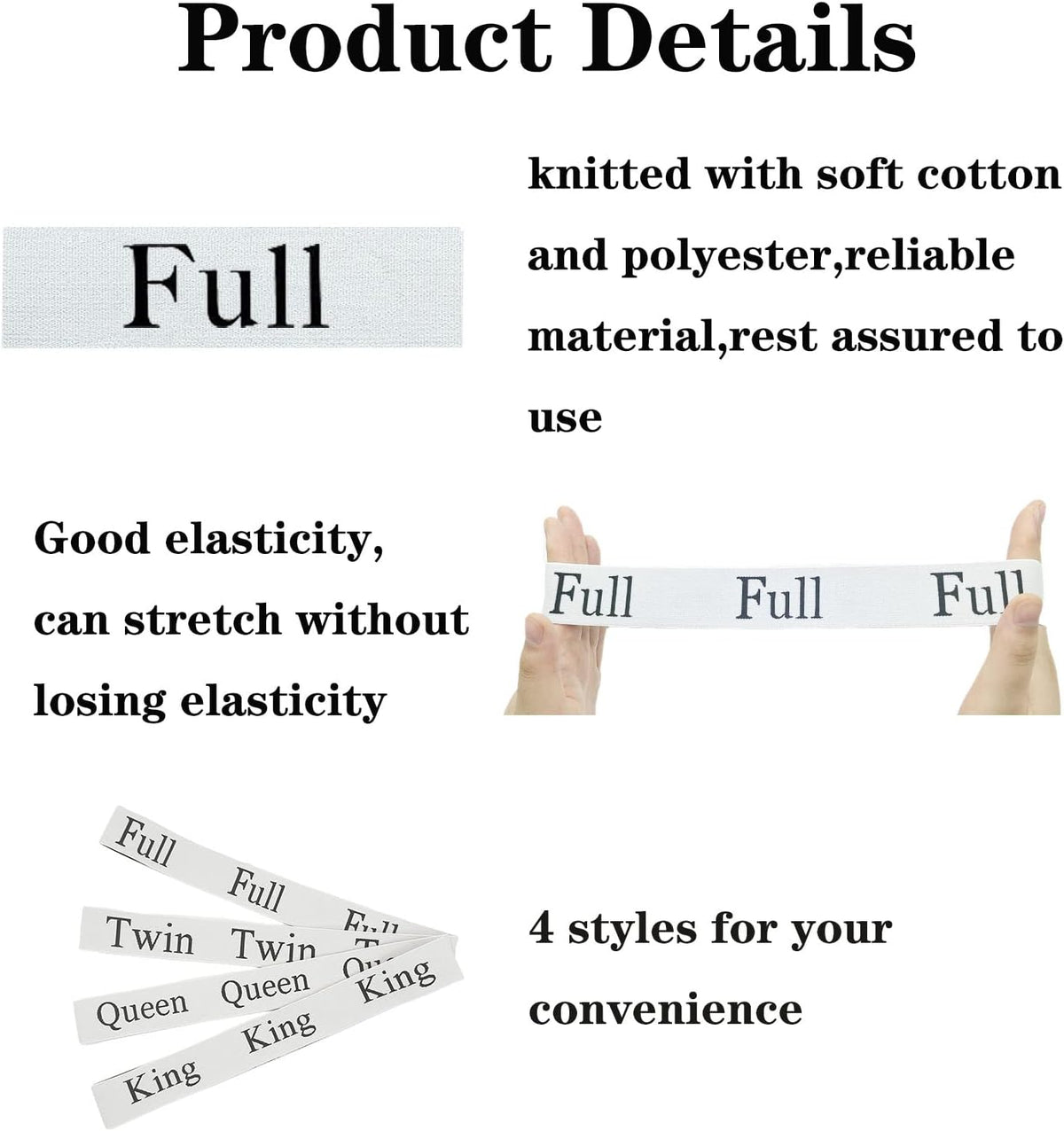 Bed Sheet Organizer Bands, Sheet Organizers and Storage Label Bands, Sheet Label for Bedding, Sheets Organizer for Closet,Sheet Keepers Linen Labels Bedding Bands (Queen)