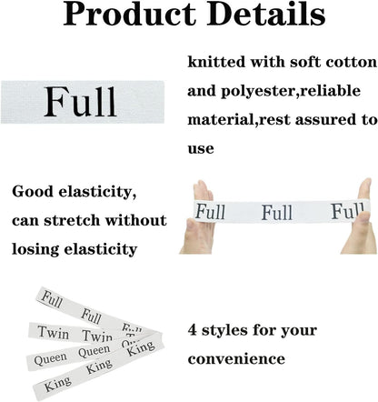 Bed Sheet Organizer Bands, Sheet Organizers and Storage Label Bands, Sheet Label for Bedding, Sheets Organizer for Closet,Sheet Keepers Linen Labels Bedding Bands (Queen)