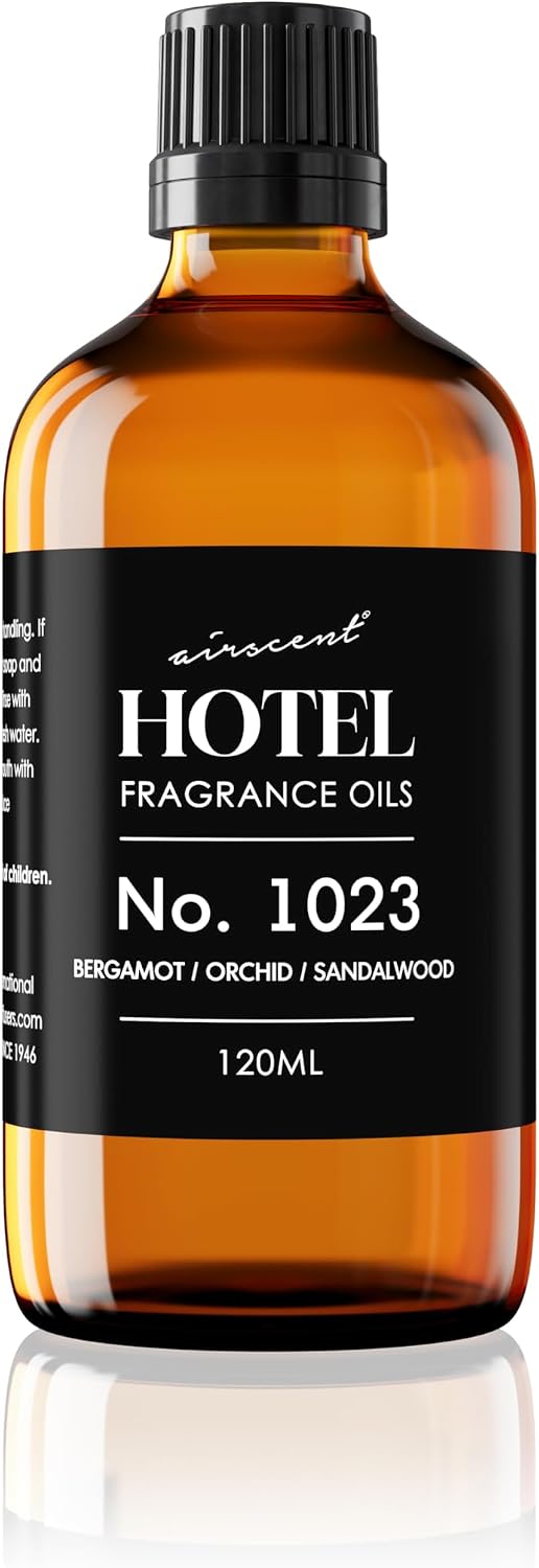 AirScent Hotel Diffuser Oil No. 1023 - Baccarat Hotel Inspired - 120 mL | Bergamot Orchid Sandalwood - Premium Fragrance Oil for Ultrasonic and Waterless Diffusers and Crafting - 4 fl oz Bottle