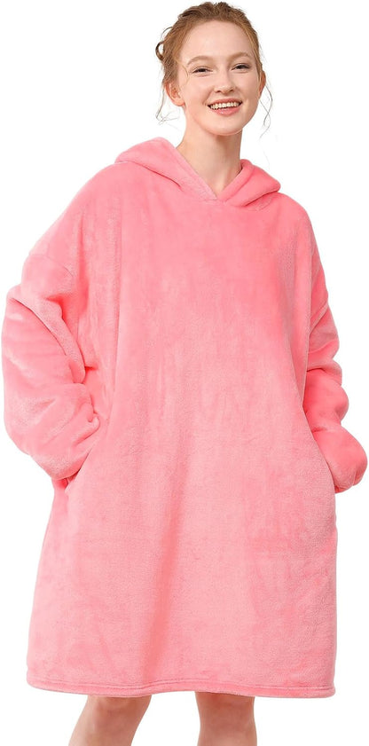 LetsFunny Blanket Hoodie,Oversized Wearable Sherpa Fleece Blanket Sweatshirt,Super Soft Warm Cozy with Giant Pocket,Gifts for Women Men Adults Teenagers, One Size Fits All