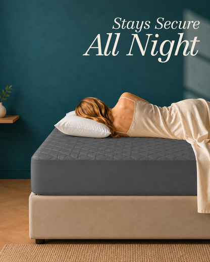 Queen Mattress Pad, Quilted Mattress Protector Topper fits 16" Deep Pocket
