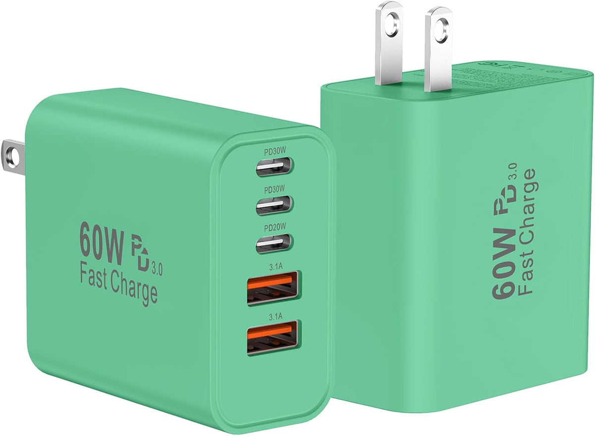 USB C Charger Block Fast Charging, 60W Phone Charger USBC Wall Plug Adapter