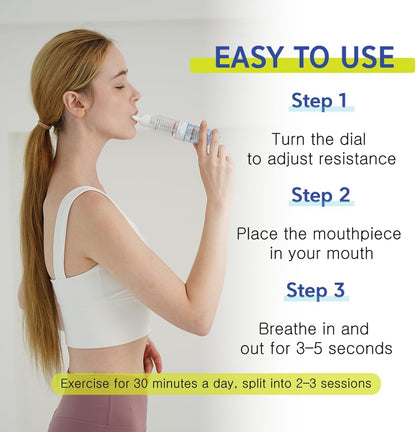 Bigbreathe IMT/PEP Breathing Exerciser | Dual Action Lung Trainer for Seniors & AdultsㅣMucus Relief, Airway Clearance, Inspiratory & Expiratory Resistance ㅣ Easy to Use, Travel-Ready