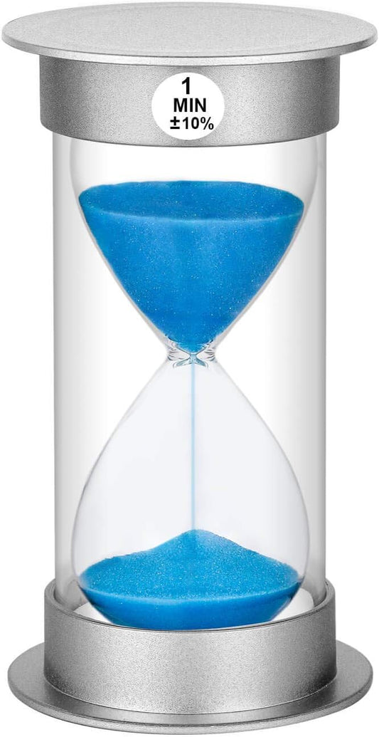 2 Minute Hourglass Sand Timer with Suction Cup,Unbreakable Sucker Sand Clock Timer 2 min,Plastic Mini Sand Watch,Rotatable Reloj De Arena for Kids Toothbrush(Blue)