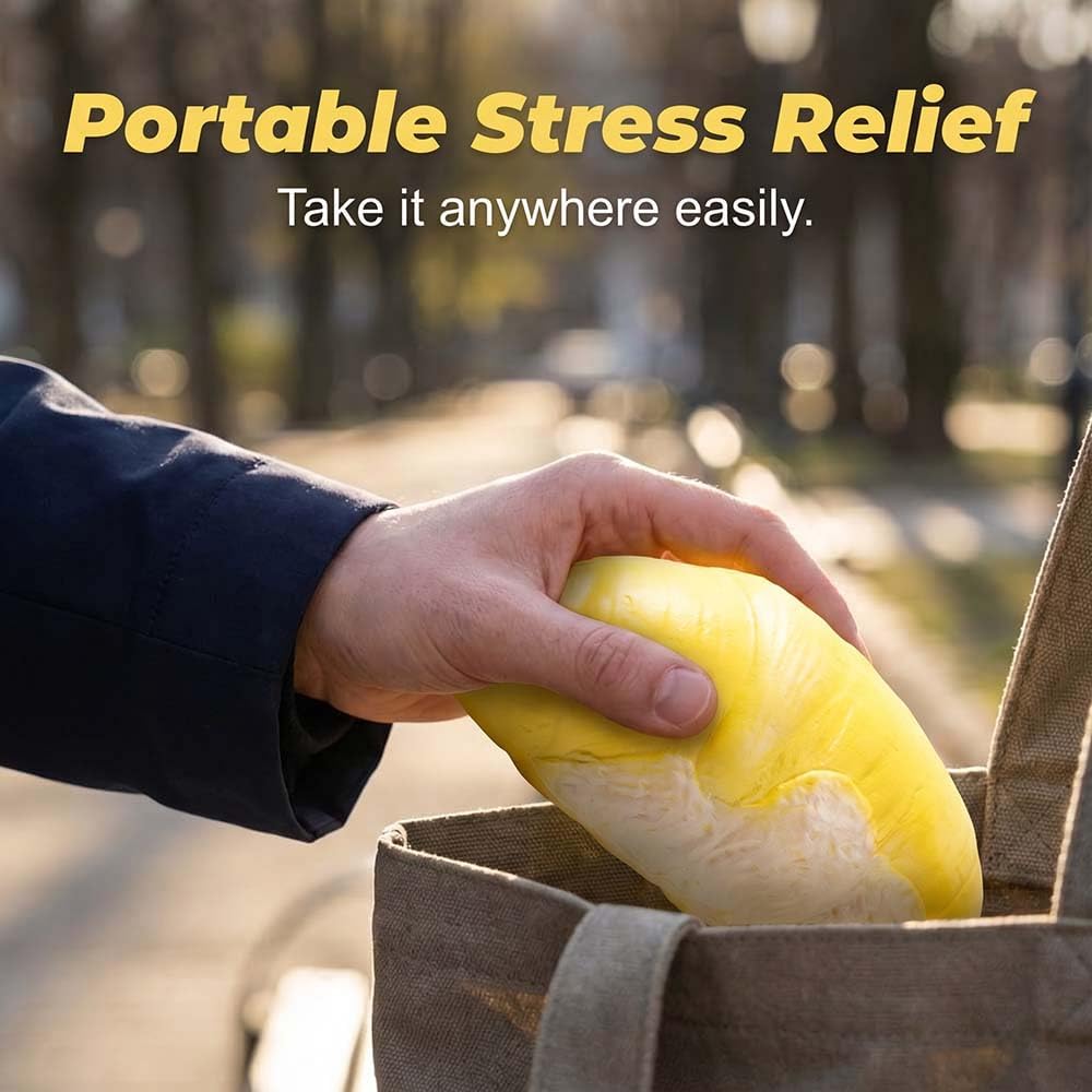 Peanut Shape Stress Relief Ball Soft Squeeze Fidget, TPR Anxiety Relief Hand Grip Decompression Ball for Office Desk Focus Relaxation Portable (1pc)