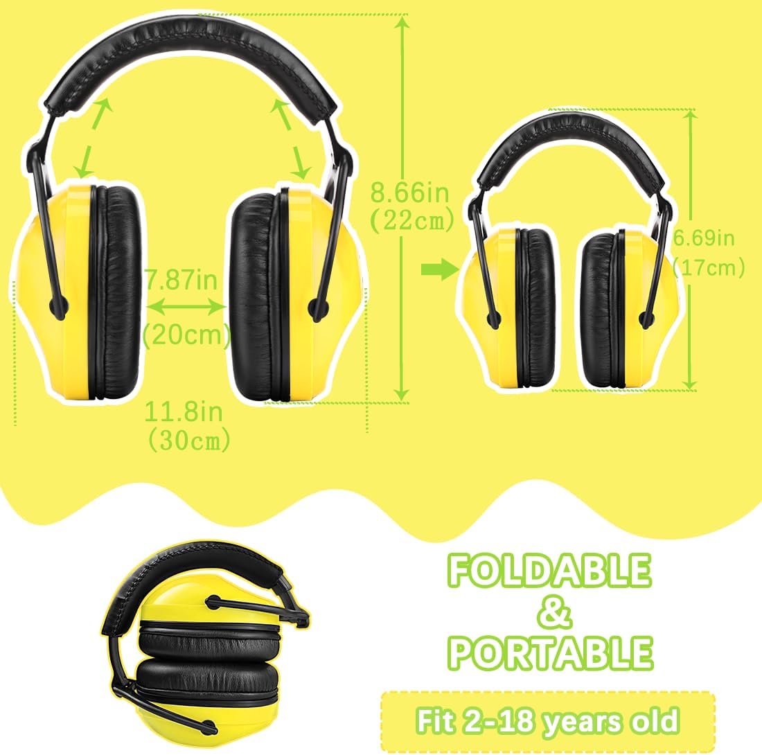 ZOHAN EM030 Kids Ear Protection, Noise Cancelling Headphones Ear Muffs for Autism Sensory, Safety Noise Reduction Hearing Protection for Monster Truck/Concerts/Fireworks/Air Shows