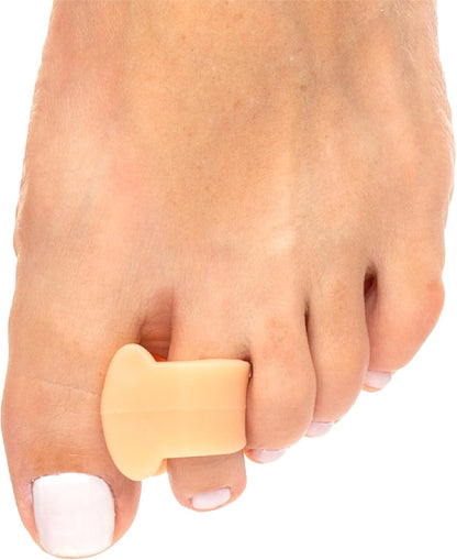 ZenToes Gel Toe Separators for Overlapping Toes, Bunions, Big Toe Alignment, Corrector and Spacer - 4 Pack (White)