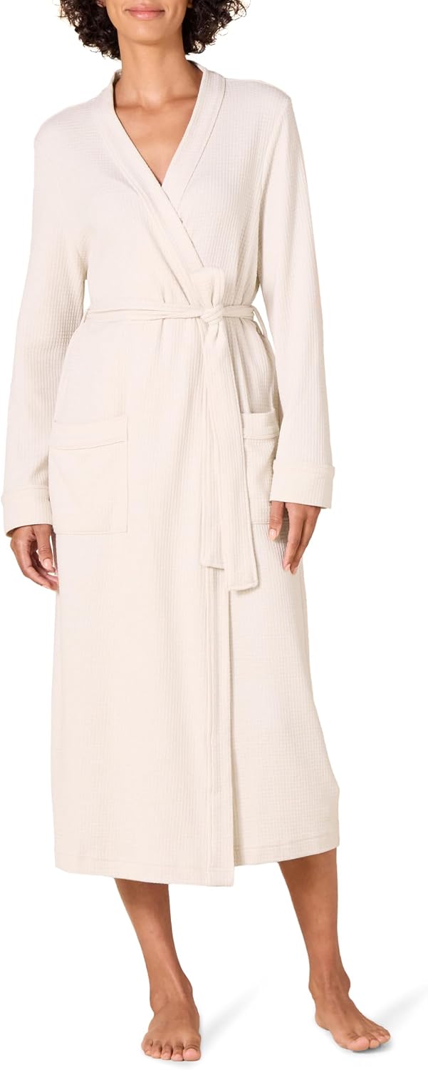Amazon Essentials Women's Lightweight Waffle Full-Length Bath Robe (Available in Plus Size)