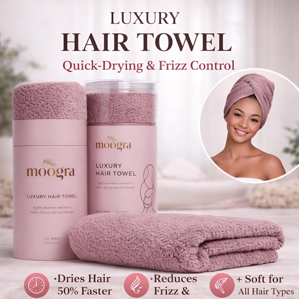 Luxury Microfiber Hair Towel Wrap for Women - Quick Dry, Super Absorbent Hair Turban, Soft & Lightweight Anti-Frizz Towel for Long, Thick & Curly Hair (Sage Green, 48" × 24")
