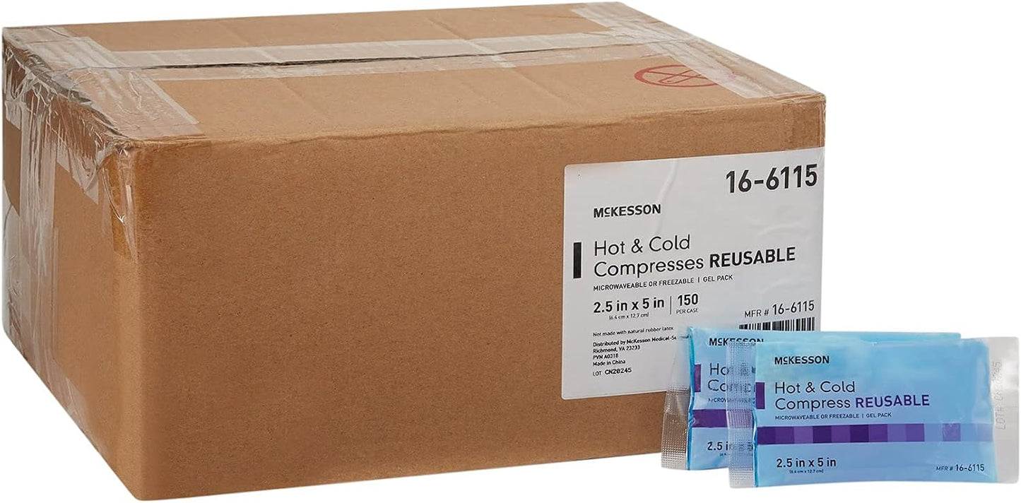 McKesson Cold and Hot Compress Reusable [24 Pack] Gel Ice Hot Packs for Injuries, 6.75 in x 10.5 in