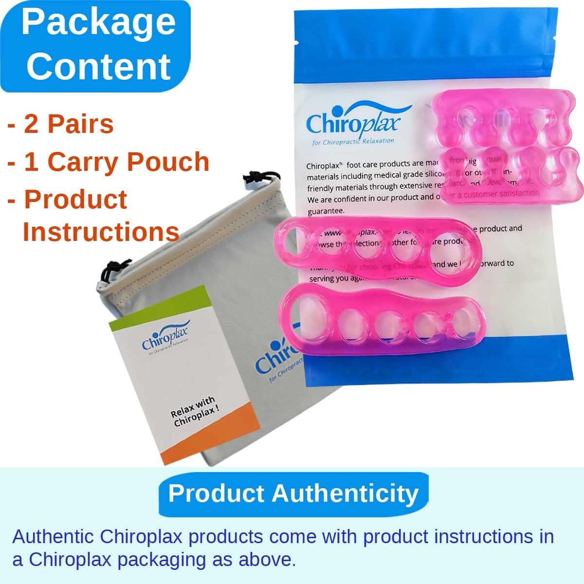 Chiroplax Gel Toe Separators Stretchers Spacers Bunion Tailor's Relief