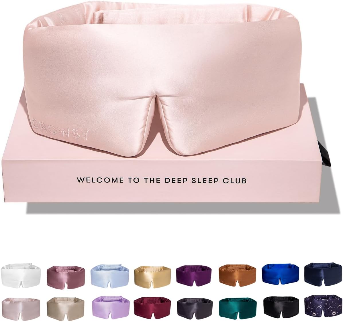 DROWSY Silk Sleep Mask - Face-Hugging, Padded Cocoon for Luxury Sleep in Total Darkness - 100% Pure Mulberry Silk (Black Jade)
