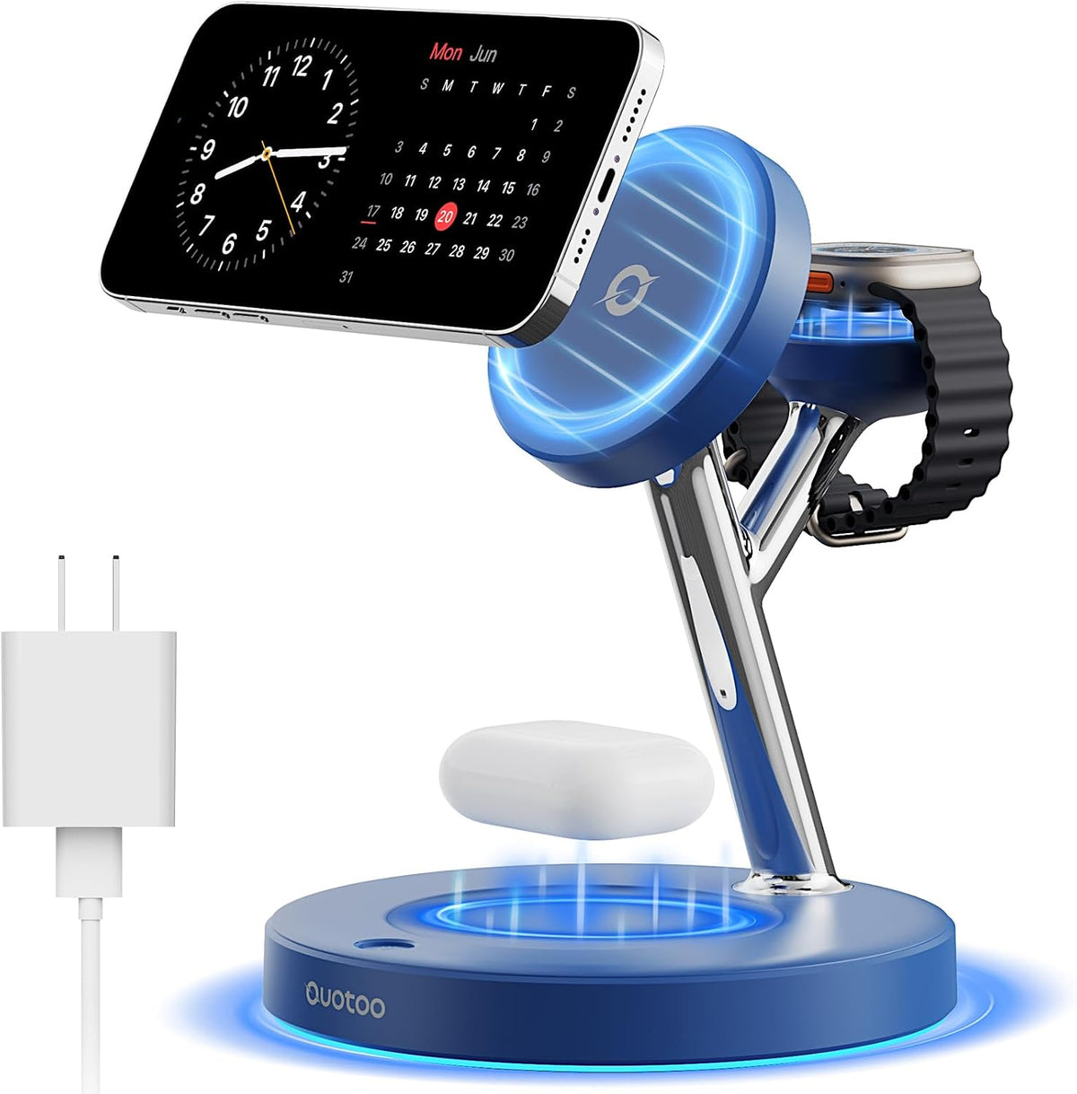 3 in 1 Mag-Safe Wireless Charger Stand for iPhone Apple Watch AirPods