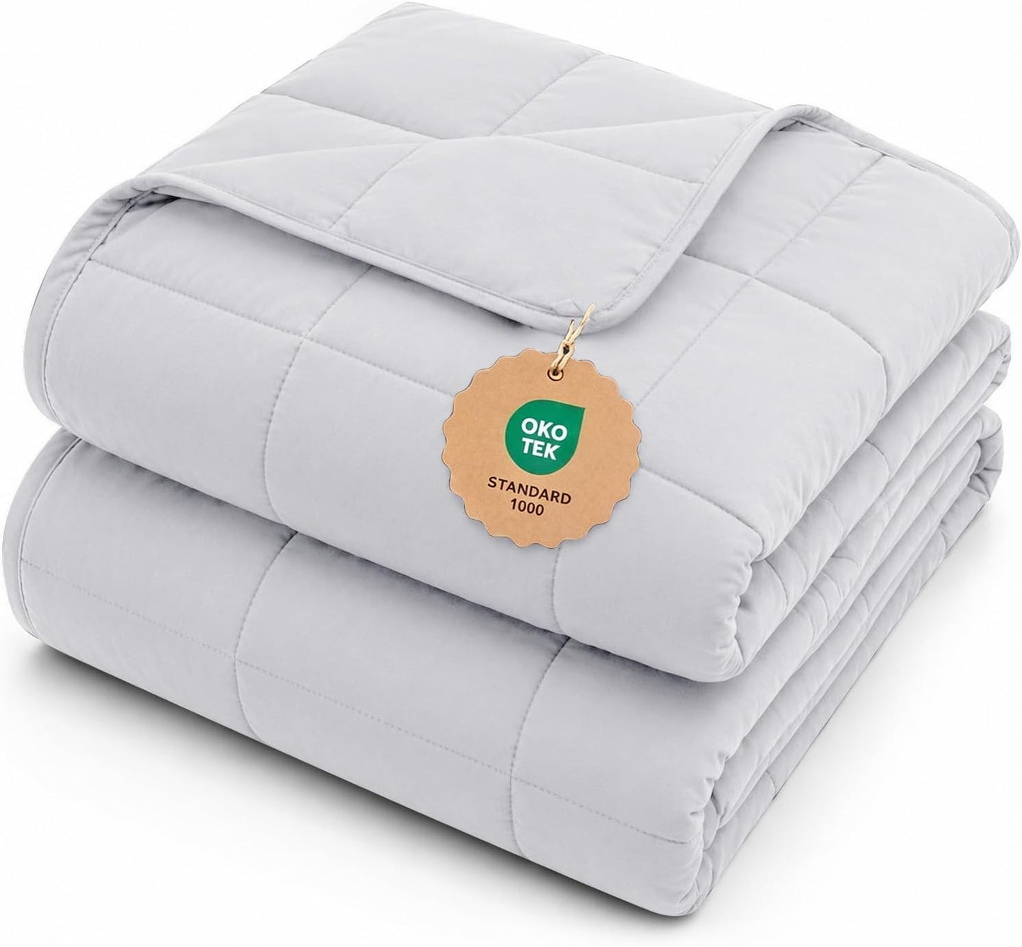L'AGRATY Weighted Lap Pad 7lb: Small Weighted Blanket for Adults - Cooling Portable Travel Blanket for Relaxation Sleeping - Washable All-Season (29" x 24")