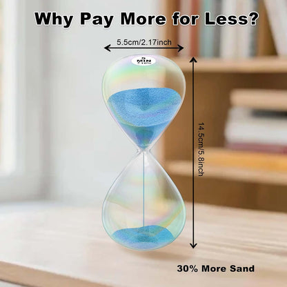 3 Minute Sand Timer,3M Sand Clock with Simple Biloba Puff Design, Reloj De Arena, Large Blue Sand Watch 3 Min Hourglass Sandglass for Home,Desk,Office Decorative (Blue)