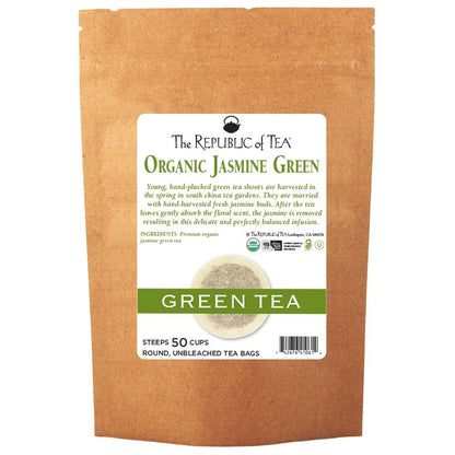 The Republic of Tea - Organic Jasmine Green Tea, 50 Tea Bag Refill
