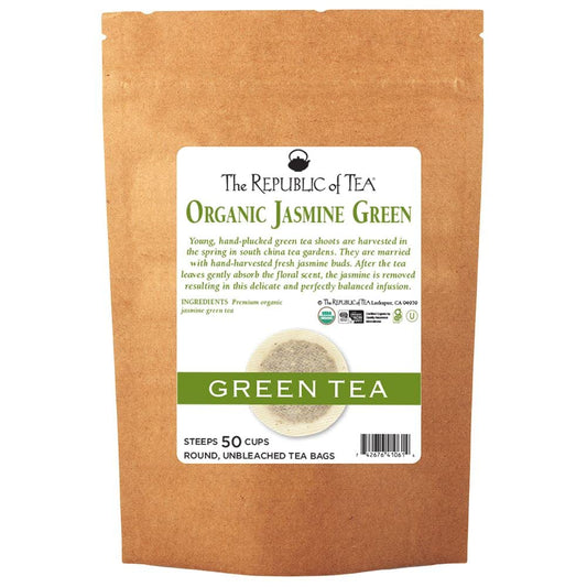 The Republic of Tea - Organic Jasmine Green Tea, 50 Tea Bag Refill