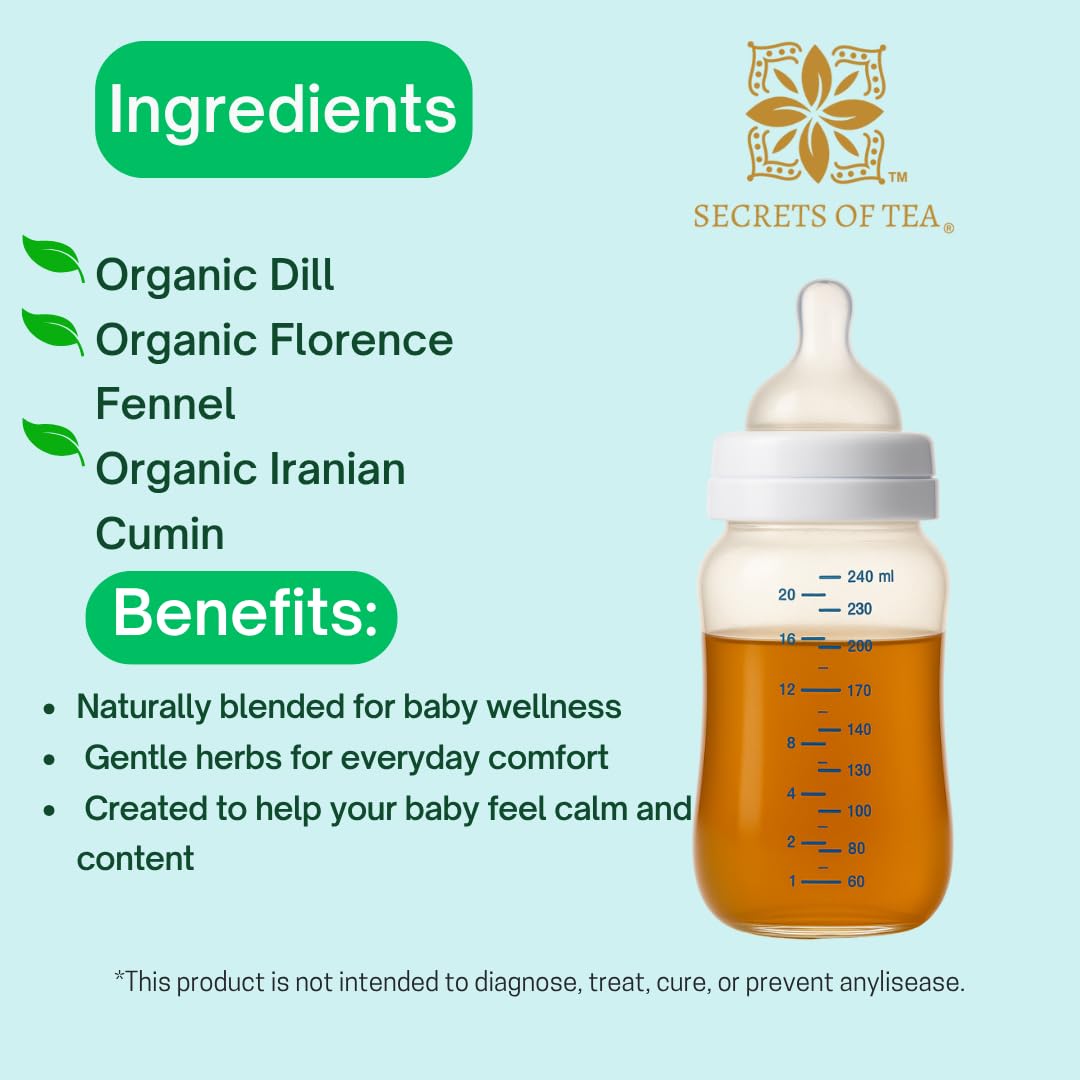 Secrets of Tea Fennel & Chamomile Herbal Tea - Caffeine-Free Organic Blend - 20 Tea Bags (Labeling May Vary)