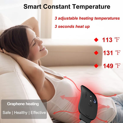 Portable Cordless Heating Pad, Electric Waist Belt Device, Fast Heating Pad with 3 Heat Levels and 3 Massage Modes, Back or Belly Heating Pad, Gift for Her, Women and Girl