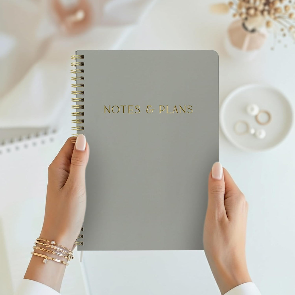 Beautiful Daily Planner And Notebook With Hourly Schedule - Spiral Notebook