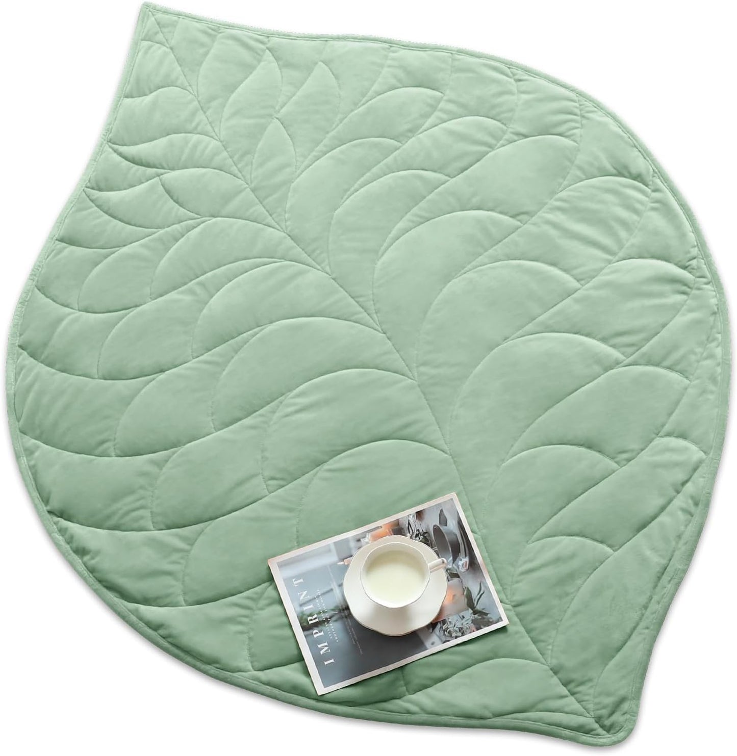 Kaisa Weighted Lap Blanket 7 lbs 41" x 53", Cozy Luxury Crystal Velvet Small Weighted Blanket for Adults, Portable Travel Weighted Blanket for Relaxation, All-Season Blanket, Machine Washable, Green
