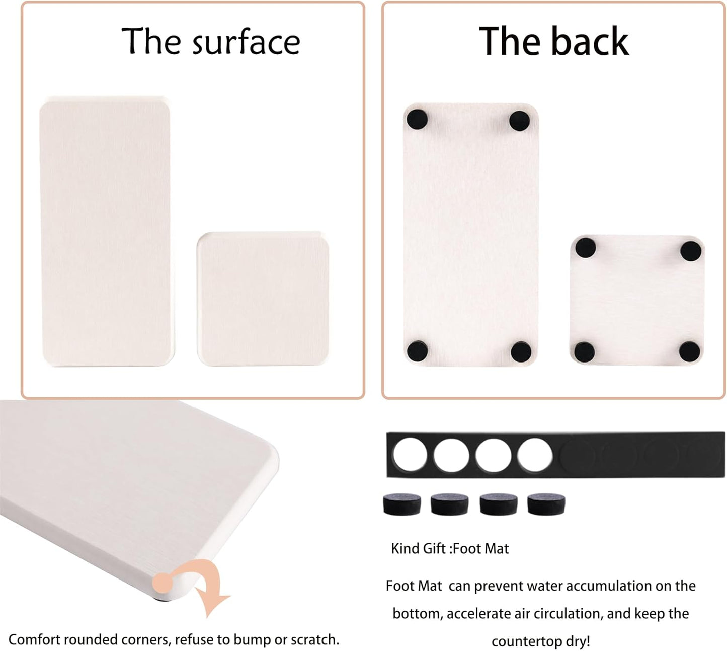 NiuYichee Set of 4 Water Absorbent Diatomite Coasters, Diatomaceous Earth Kitchen Soap Dish, Bathroom Trays, Water Absorbing Stone Used for Hand Soaps & Plants & Toiletries in The Modern Home