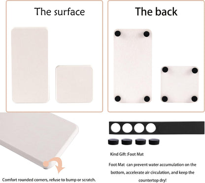 NiuYichee Set of 4 Water Absorbent Diatomite Coasters, Dish Soap Stone Tray