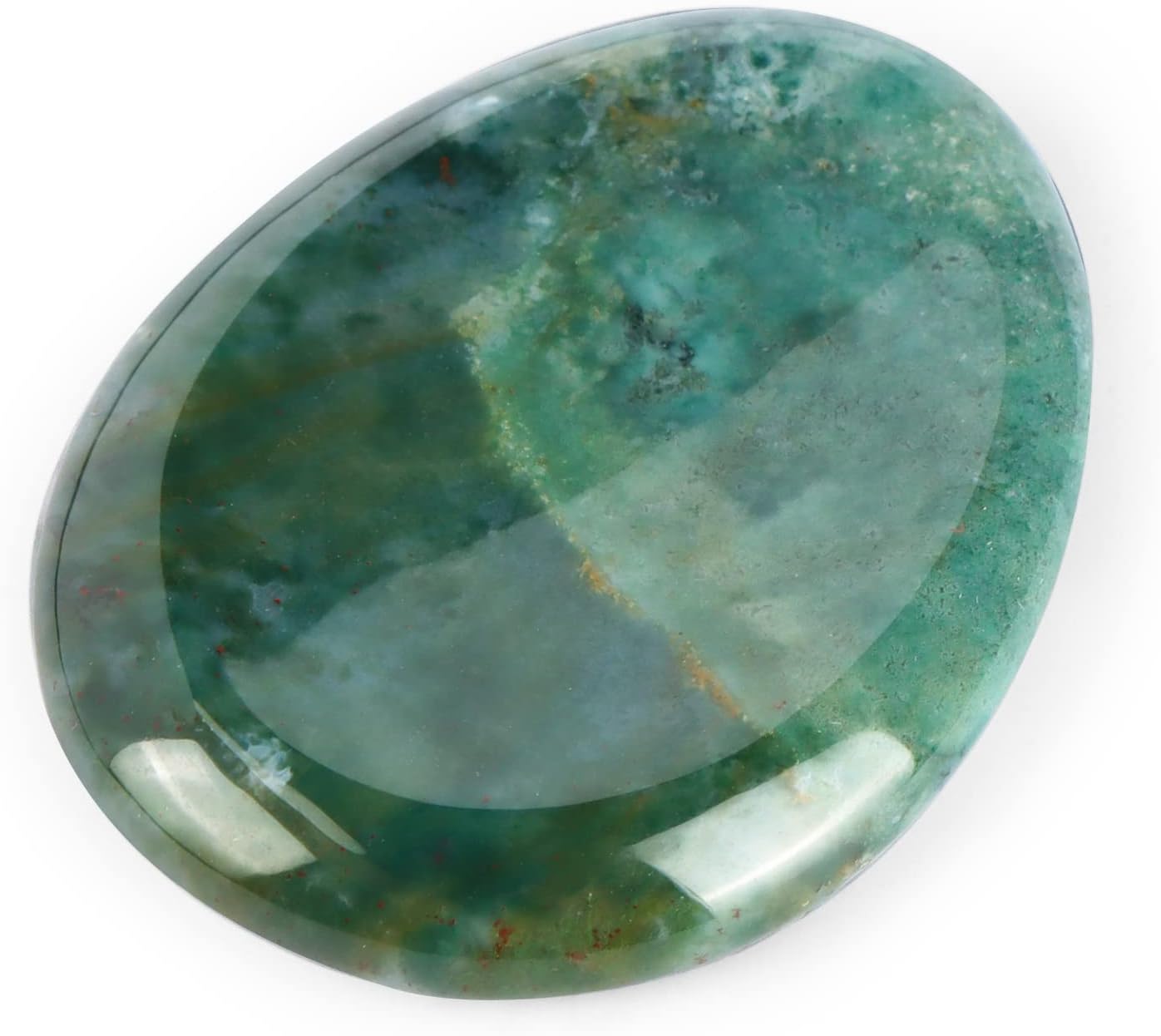 Artistone Moss Agate Crystal Chakra Thumb Worry Stone Teardrop Reiki Healing Stone Pocket Palm Stones for Anxiety Stress Relief Meditation Therapy Geometry Home Decor