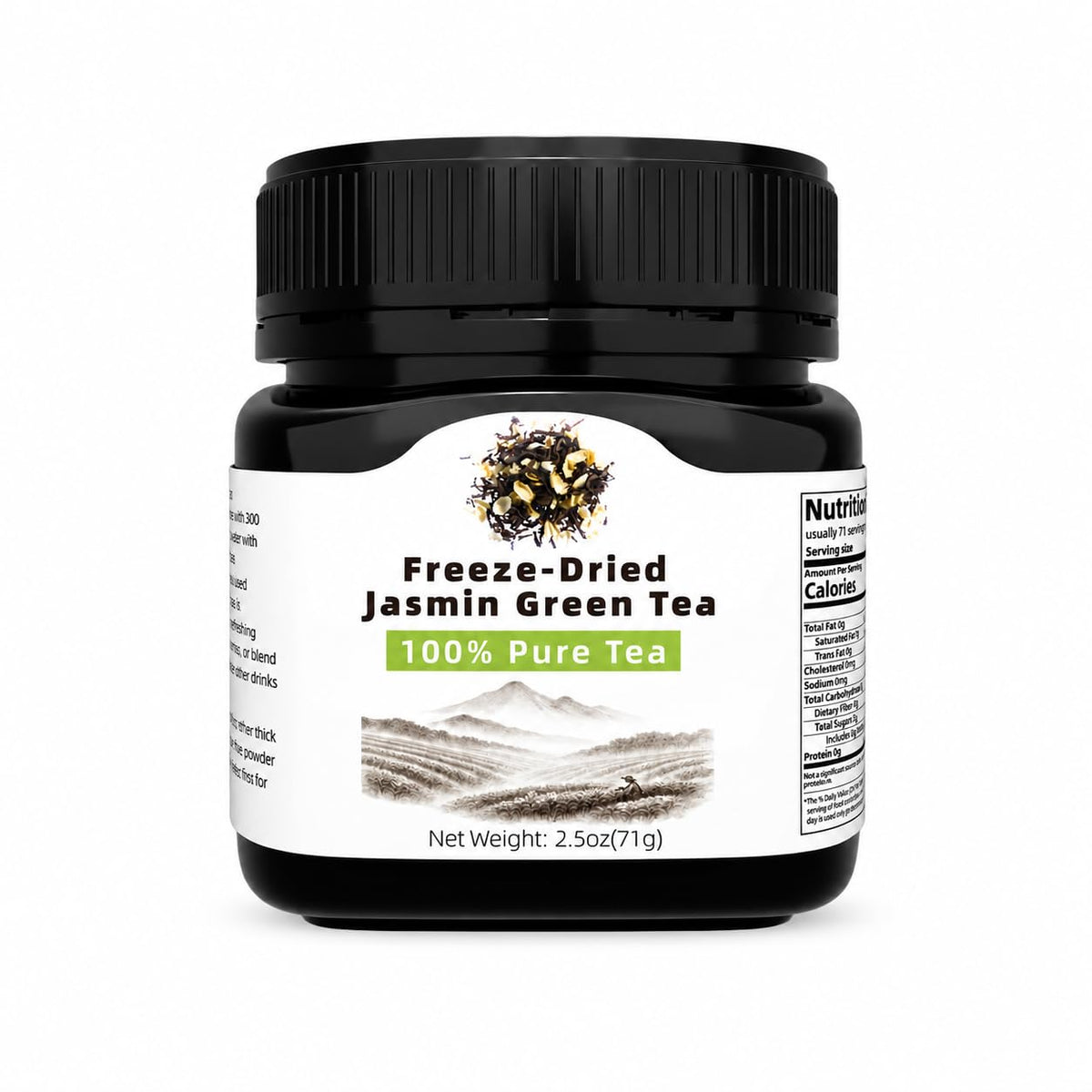 EAST NATURHUS Jasmine Tea Powder Instant Freeze-Dried, No Sugar 71Servings
