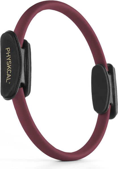 PhysKcal Pilates Ring, 15-Inch Magic Circle with Thick Padded Handle | Pilates Equipment for Toning Inner Thighs, Arms and Strengthening Cores with Workout Sheet Included