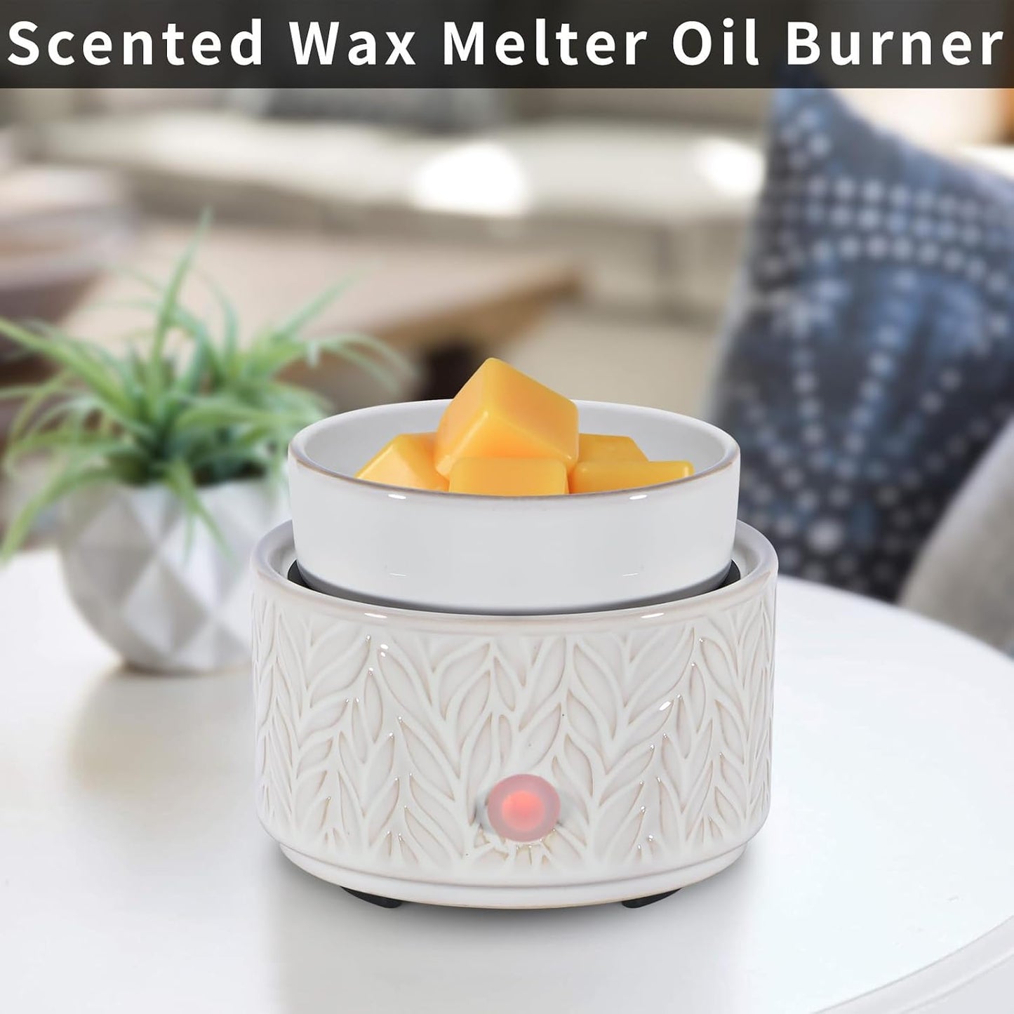 Ceramic Wax Melt Warmer, Fragrance Wax Warmer 4-in-1 Electric Candle Wax Melter and Wax Cubes for Home Office Bedroom Aromatherapy Essential Oil Burner is Birthday Gifts for Women Mom Girl(Dark Brown)