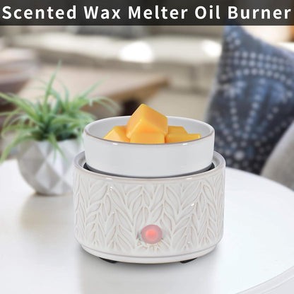 Ceramic Wax Melt Warmer, Fragrance Wax Warmer 4-in-1 Electric Candle Wax Melter and Wax Cubes for Home Office Bedroom Aromatherapy Essential Oil Burner is Birthday Gifts for Women Mom Girl(Dark Brown)