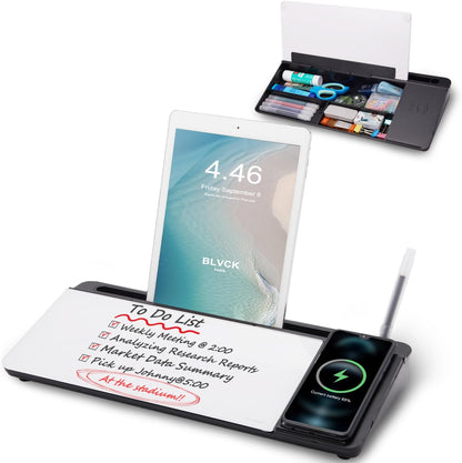 TSJ OFFICE Whiteboard Weekly Dry-Erase-Board - Desktop White Board Calendar Desk Organizers with Accessories Computer Keyboard Stand with Drawer, for Office, Home, School Supplies - White Calendar