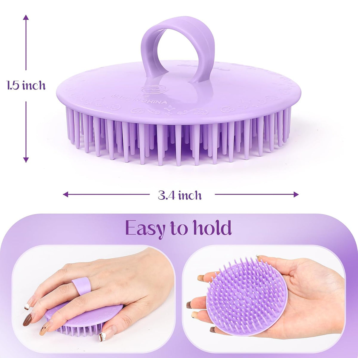 4PCS Hair Scalp Scrubber Massager Brush Head Exfoliator Shower Shampoo Comb