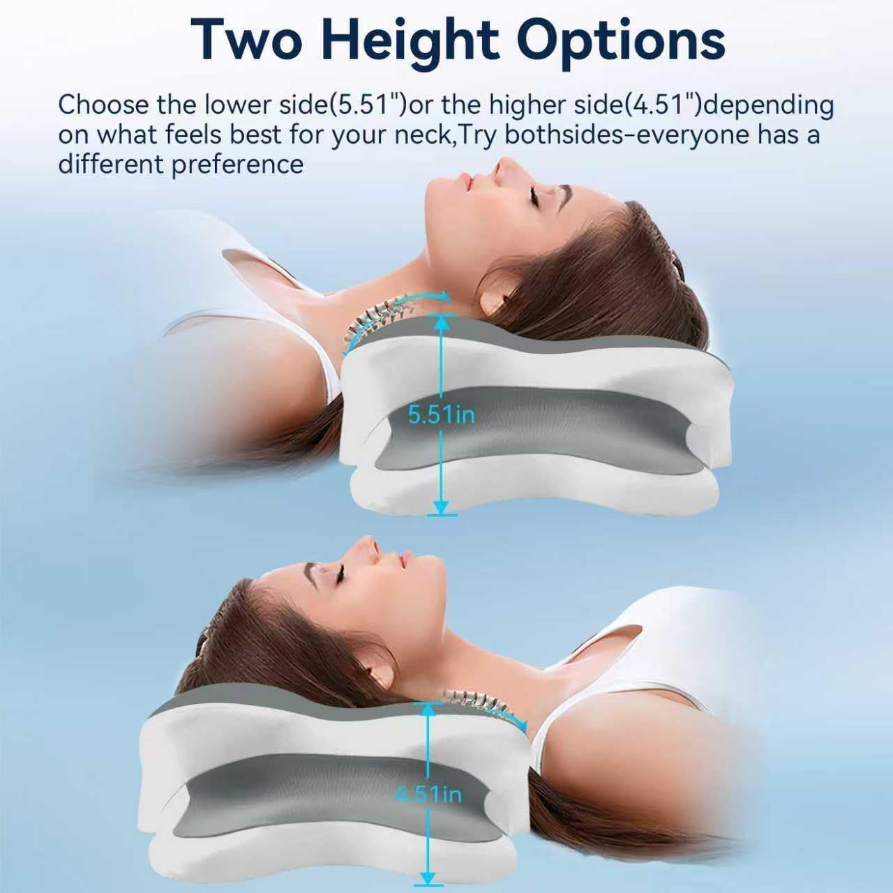 Sleep Apnea Pillow with Neck Pain & Snoring Relief -Orthopedic Cervical Pillow,Ergonomic Contour Memory Foam Pillow for Side, Back,Stomach,Dreamers,Medium Firm (Darkgrey, Queen Size 25" lx15 wx5.8 h)