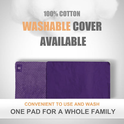 UNCN Wide Microwave Heating Pad with Washable Cover 9.5 x 16in Microwavable Hot Pad for Neck Shoulder, Cramps, Back Cordless Warm Compress Weighted Moist Heat Pack for Aches, Unscented